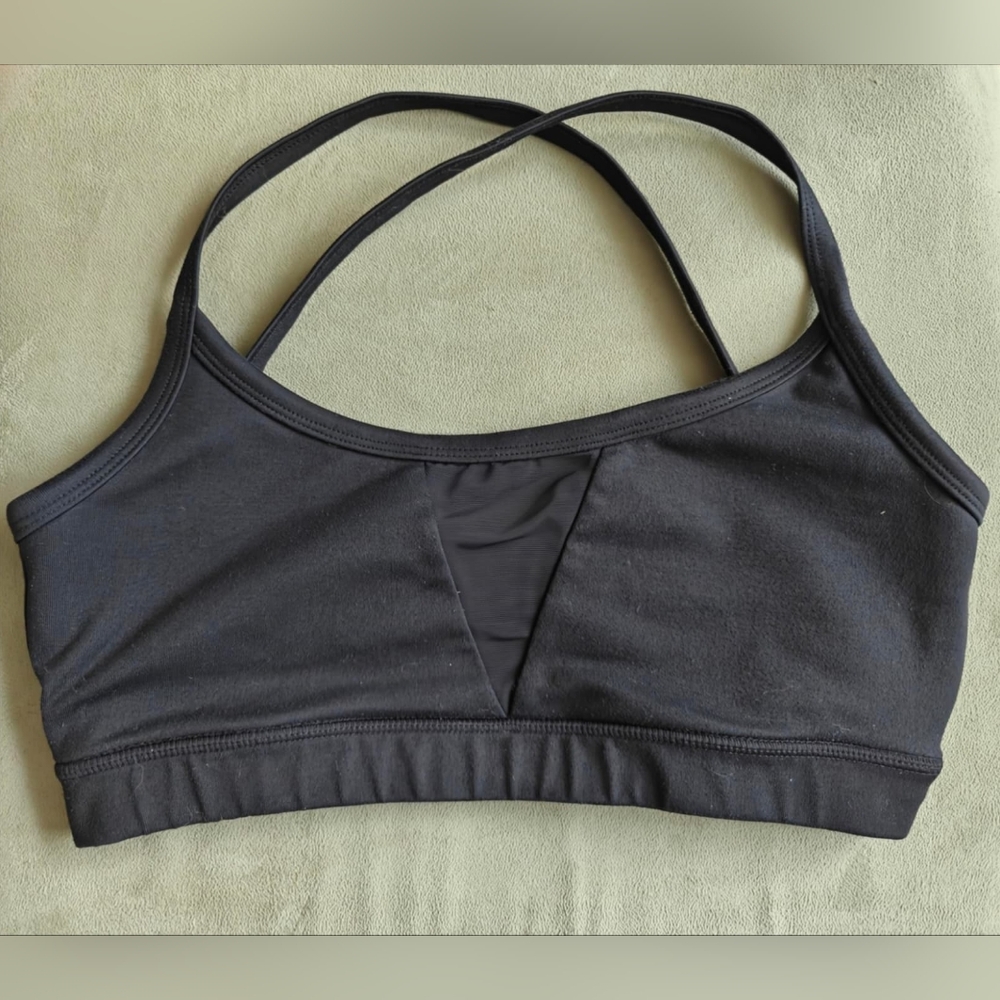 POPFLEX Black Sports Bra with Mesh Detail